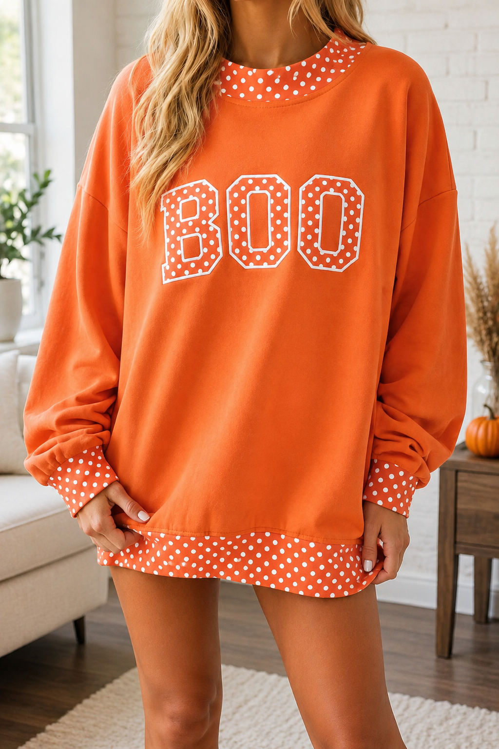Polka Dot Slogan Sweatshirts
