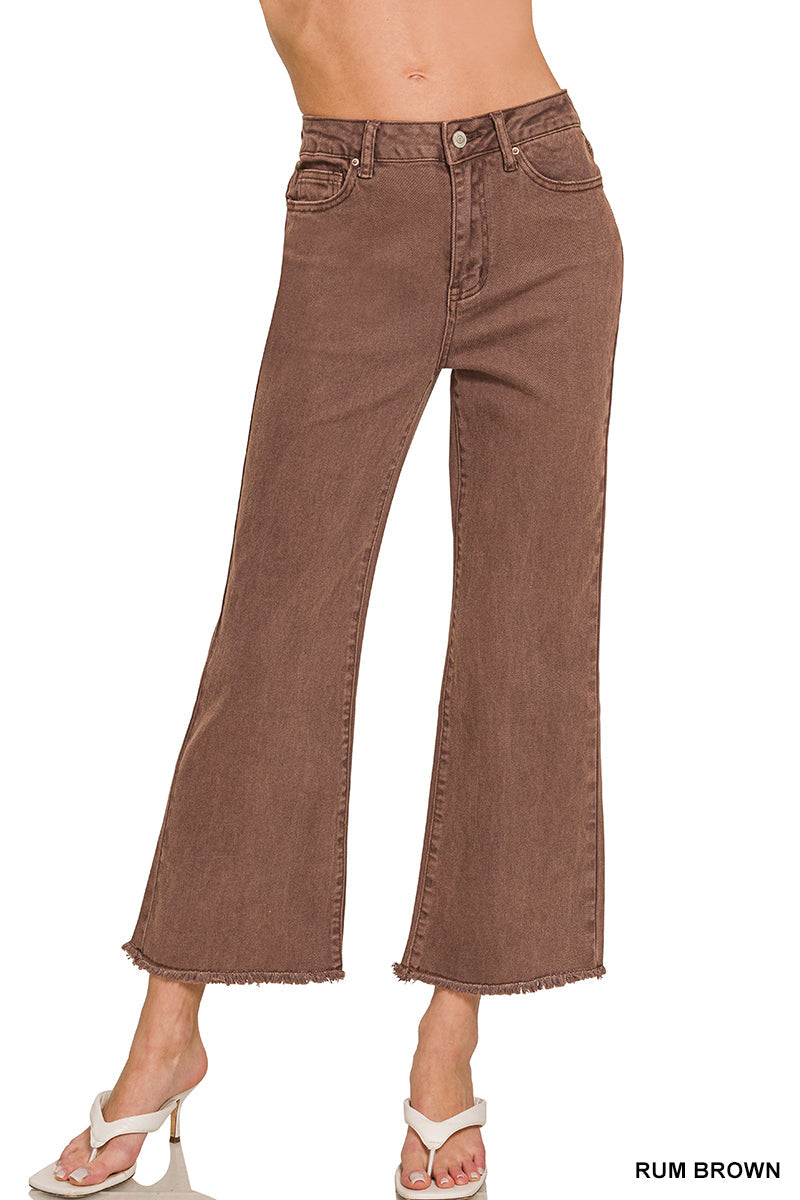 Frayed Bootcut High Rise Jeans Zenana