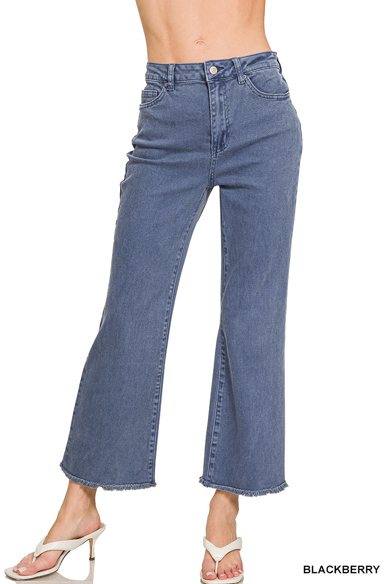 Frayed Bootcut High Rise Jeans Zenana New RTS