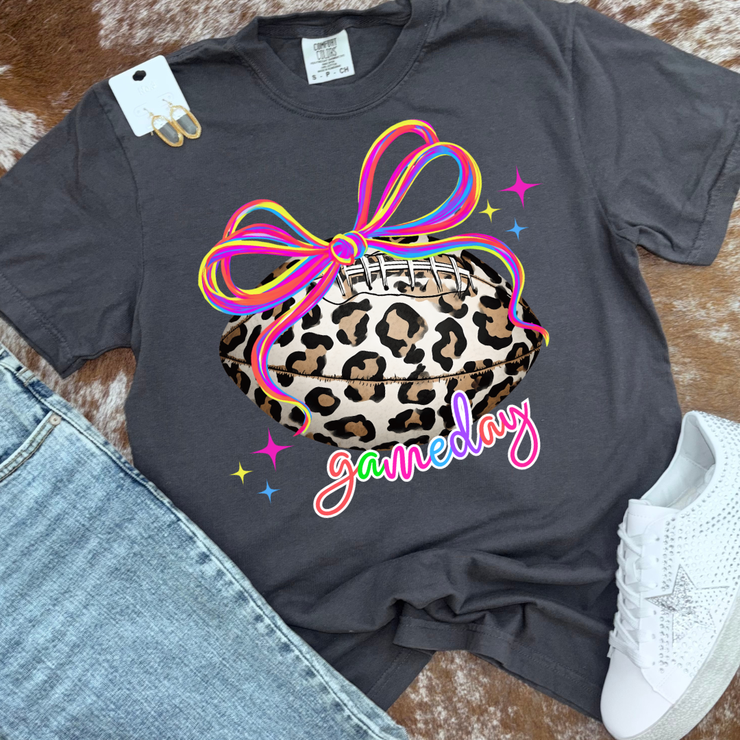 Neon Leopard Basketball Graphic Tee D-1052