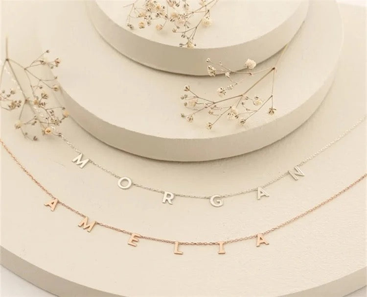 Spaced Letter Stainless Steel Necklace