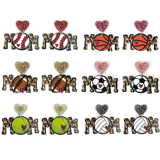 *Sports Mom Acrylic Earrings*