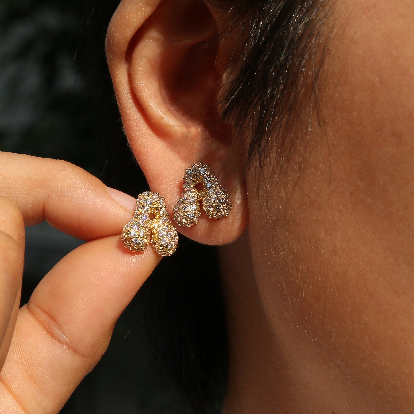 *Bold Initial Bubble Studs*- LETTERS L AND K