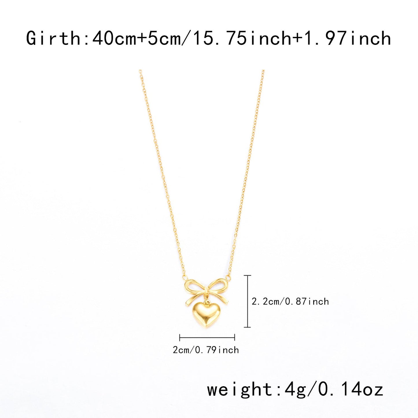 Bow and Heart Necklace
