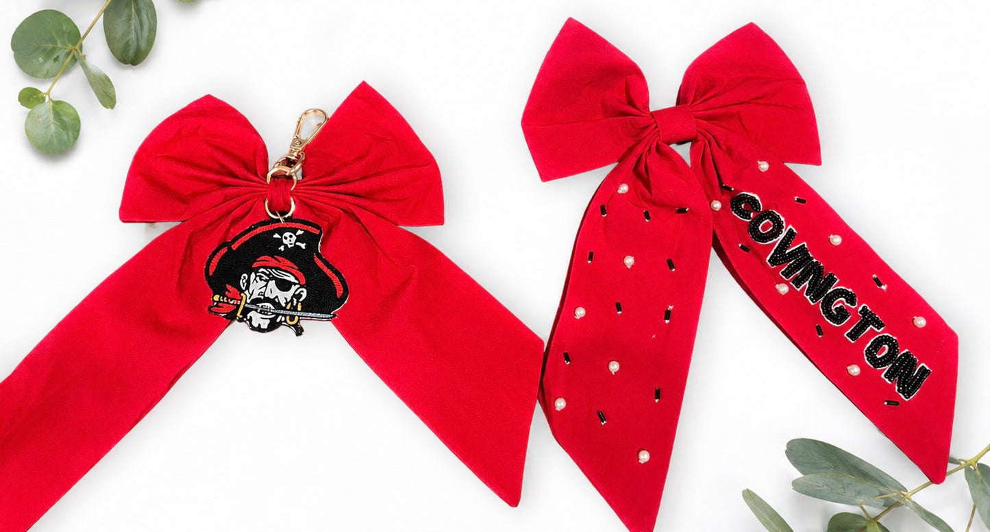 Preorder: Custom Beaded Logo Headbands, Scrunchies, Hair Bows, Kaychains