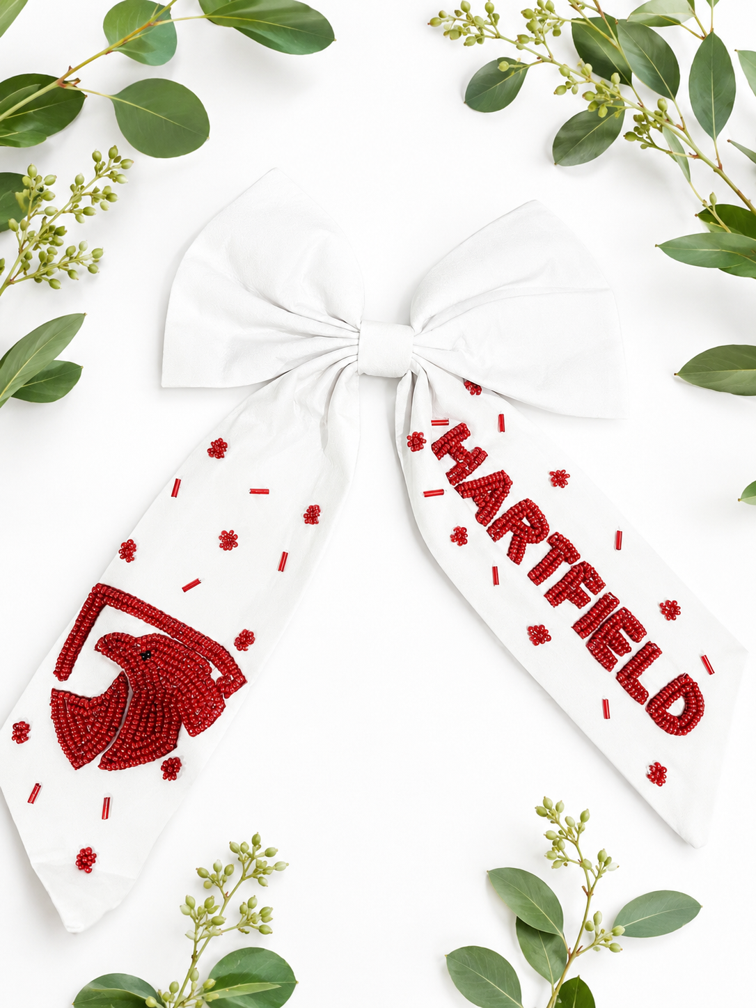 Preorder: Custom Beaded Logo Headbands, Scrunchies, Hair Bows, Kaychains