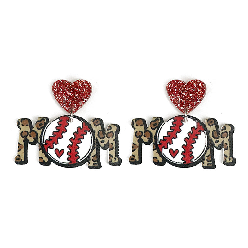 *Sports Mom Acrylic Earrings*