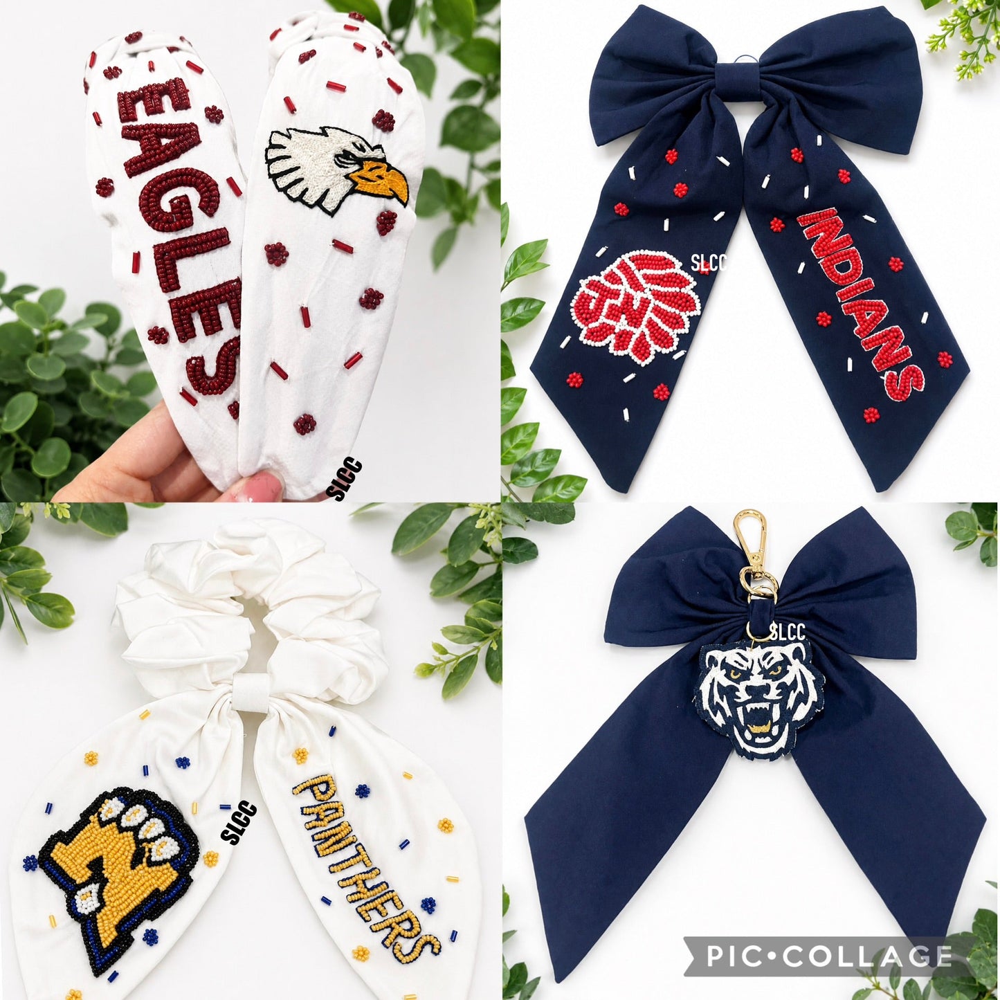 Preorder: Custom Beaded Logo Headbands, Scrunchies, Hair Bows, Kaychains