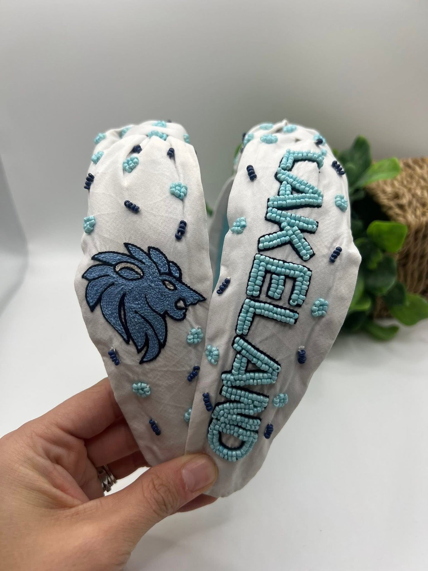 Preorder: Custom Beaded Logo Headbands, Scrunchies, Hair Bows, Kaychains