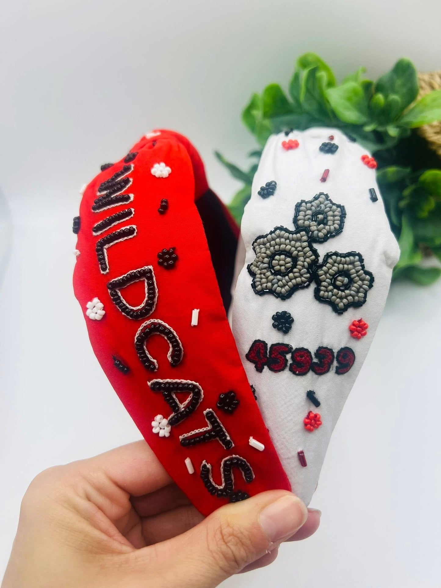 Preorder: Custom Beaded Logo Headbands, Scrunchies, Hair Bows, Kaychains