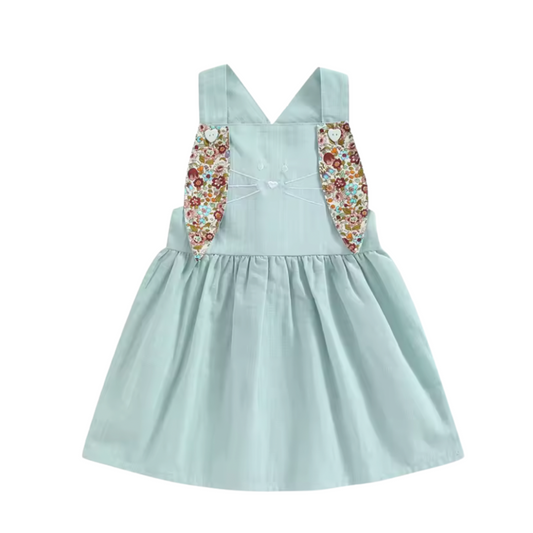 Floral Ears Bunny Blue Dress