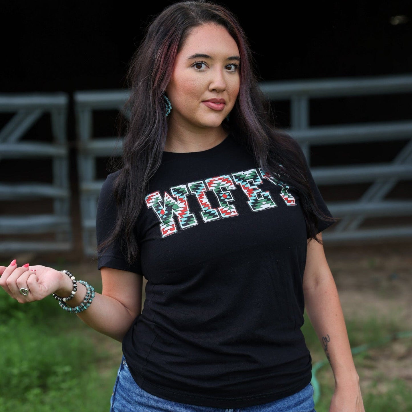 FestiviTees Women - Apparel - Shirts - T-Shirts Aztec Wifey Soft Graphic Tee