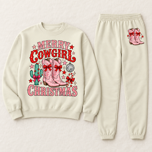 Merry Cowgirl Christmas Sweat Set